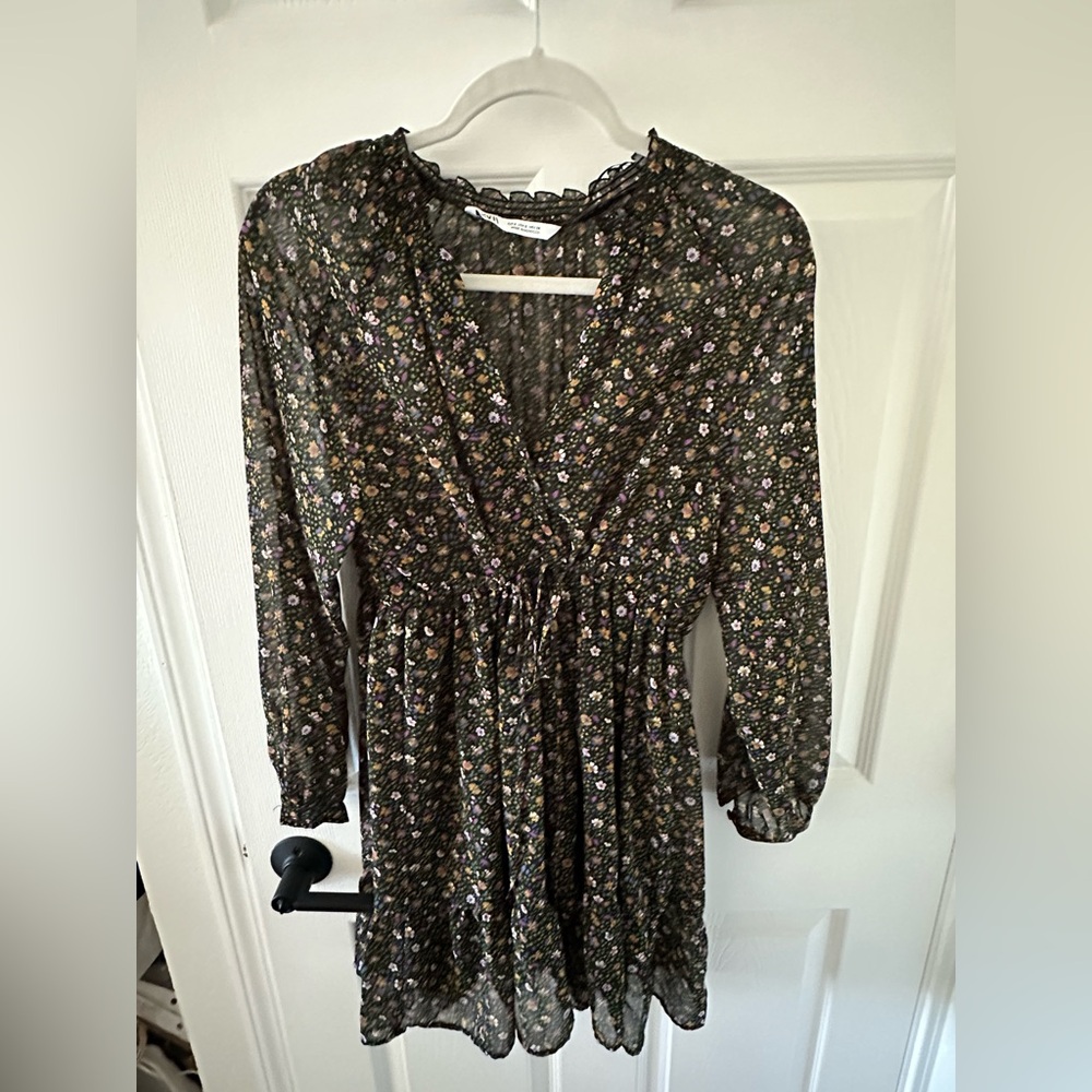 ZARA sheer floral summer dress